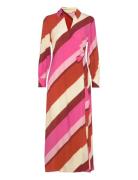Striped Maxi Wrap Dress Maxikjole Festkjole Red GANT