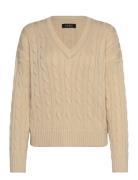 Cable-And-Pointelle-Knit Cricket Sweater Tops Knitwear Jumpers Beige L...