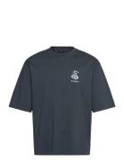 Snake Logo Over D Tee Tops T-Kortærmet Skjorte Grey HAN Kjøbenhavn