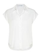 Lyocell Sleeveless Shirt Tops Shirts Short-sleeved White Mango
