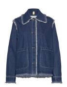 Sissel Distressed Indigo Jakke Denimjakke Blue Brixtol Textiles