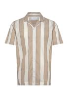 Striped Linen/Cotton Shirt S/Sstriped Linen/Cotton Shirt S/S Tops Shir...