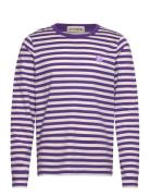 Tasaraita Unisex Unikko Ls Tops T-Langærmet Skjorte Purple Marimekko