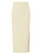 Pcjayjay Hw Slit Skirt D2D Skirts Knee-length & Midi Skirts Yellow Pie...