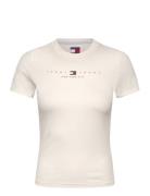 Tjw Slim Tj Us Linear Ss Tee Tops T-shirts & Tops Short-sleeved White ...