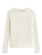 Co Cable Fine Gg C-Nk Ls Sweater Tops Knitwear Jumpers White Tommy Hil...