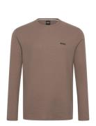 Waffle Ls-Shirt Underwear Night & Loungewear Pyjama Tops Brown BOSS