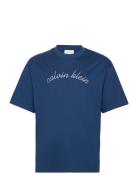 Ss Center Chain Stitch 16S Rlxd Tops T-Kortærmet Skjorte Blue Calvin K...
