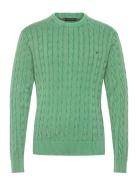 Classic Cable Gmd C Nk Tops Knitwear Round Necks Green Tommy Hilfiger