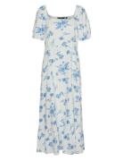 Vmmymilo Ss 7/8 Dress Wvn Ga Knælang Kjole White Vero Moda