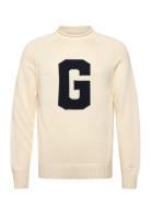 Intarsia G C-Neck Tops Knitwear Round Necks Cream GANT