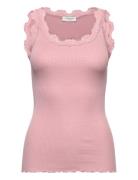 Rwbabette Silk Sl U-Neck Long Lace Tops T-shirts & Tops Sleeveless Pin...