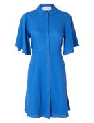 Slfgulia 2/4 Short Shirt Dress D Knælang Kjole Blue Selected Femme