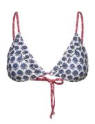 Bloflora Bella Frill Bikini Top Bikinitop Blue Becksöndergaard