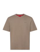 Austin T-Shirt Tops T-Kortærmet Skjorte Brown HUGO