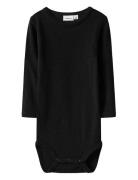 Nbnwax Wool Rib Ls Body Noos Bodies Long-sleeved Black Name It