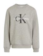 Ck Monogram Terry Cn Tops Sweatshirts & Hoodies Sweatshirts Grey Calvi...