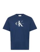 Ss Hero Monologo Tee 20S Tops T-Kortærmet Skjorte Blue Calvin Klein Je...