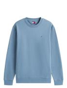 Tjm Reg S Flag Crew Tops T-Langærmet Skjorte Blue Tommy Jeans