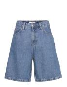 High-Waist Straight-Fit Denim Shorts Bottoms Shorts Denim Shorts Blue ...