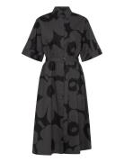 Popliini Unikko Dresses Shirt Dresses Black Marimekko