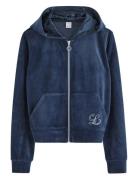 Sweatshirt Velour With Hoodie Tops Sweatshirts & Hoodies Hoodies Navy ...