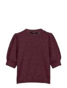 Vmdoffy 2/4 O-Neck Pullover Ga Noos Tops Knitwear Jumpers Burgundy Ver...