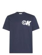 Ss 20S Ck Sport Logo Graphic Tee Tops T-Kortærmet Skjorte Navy Calvin ...