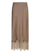 Dante6-Amour Satin Lace Detail Skirt Skirts Knee-length & Midi Skirts ...