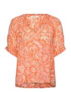 Popsypw Bl Tops Blouses Short-sleeved Orange Part Two