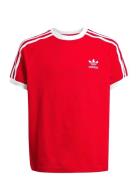 3 Stripe Tee Sport T-Kortærmet Skjorte Red Adidas Originals