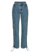 Laced Straight Leg Jeans Bottoms Jeans Straight-regular Blue ROTATE Bi...
