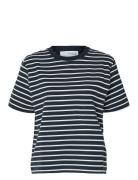 Slfelfrida Ss Contrast Boxy Tee Stripe Tops T-shirts & Tops Short-slee...
