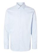 Slhslim-Performance Shirt Ls Noos Tops Shirts Business Blue Selected