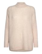 Slfmaline Ls Knit High Neck Noos Tops Knitwear Jumpers Beige Selected