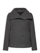 Slfzoe Wool Jacket Uldjakke Jakke Grey Selected