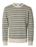 Slhfarfly Ls Knit Crew Neck Tops Knitwear Round Necks Cream Selected