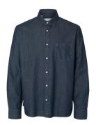 Slhregcarlo Denim Ls Shirt Noos Tops Shirts Denim Shirts Navy Selected