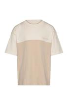 Color Block T-Shirt Tops T-Kortærmet Skjorte Cream Calvin Klein