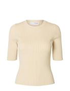 Slfmali 2/4 Knit O-Neck Tops Knitwear Jumpers Cream Selected