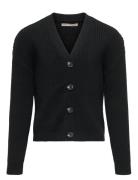 Kogmandy Ls Short Boxy Cardigan Knt Noos Tops Knitwear Cardigans Black...