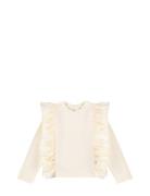 Rith Tops T-shirts Long-sleeved T-Skjorte Cream Molo