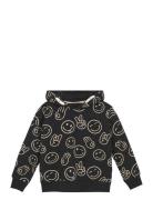 Sweatshirt Ls Aop Tops Sweatshirts & Hoodies Hoodies Black Minymo