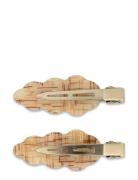 Wavy Oak Clip // 2 Pcs Accessories Hair Accessories Hair Pins Beige SU...