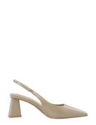 Biamaralyn Slingback Patent Shoes Heels Pumps Sling Backs Beige Bianco