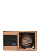 Leather Belt & Card Case Gift Set Accessories Wallets Cardholder Black...