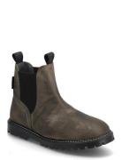 Booties - Flat - With Elastic Boots Støvler Khaki Green ANGULUS