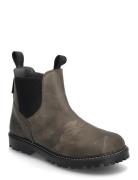 Booties - Flat - With Zipper Boots Støvler Khaki Green ANGULUS
