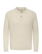 Onskent Life Reg 12 Ls Polo Knit Tops Knitwear Long Sleeve Knitted Pol...