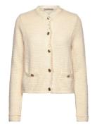 Knitted Cardigan With Frayed Ends Tops Knitwear Cardigans Cream Mango